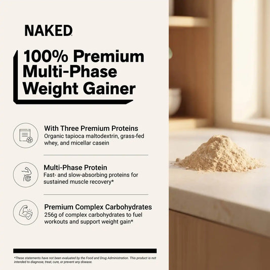 Chocolate Peanut Butter Mass Gainer Protein Supplement | Naked Mass - 8LB