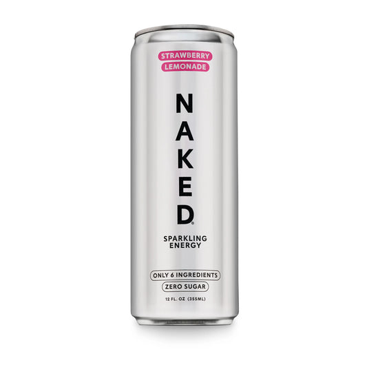 Strawberry Lemonade Naked Sparkling Energy | Clean Energy Drink - 12 Cans