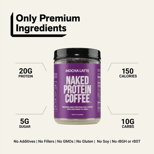 Mocha Latte Protein Iced Coffee | Naked Protein Coffee - 17 Servings