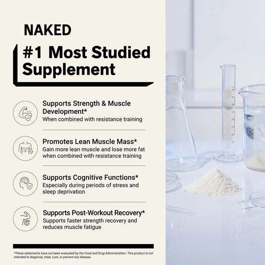 Strawberry Creatine Monohydrate Powder | Naked Creatine - 1.1LB