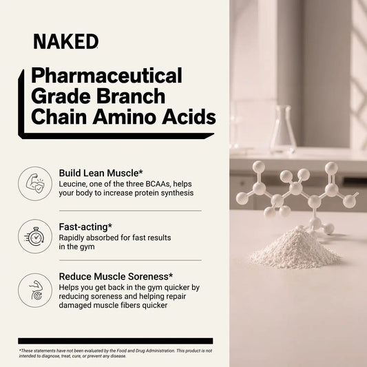 Branched Chain Amino Acids | Naked BCAAs - 100 Servings