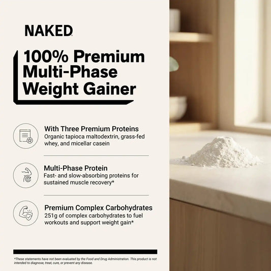 Vanilla Mass Gainer Protein Supplement | Naked Vanilla Mass - 8LB
